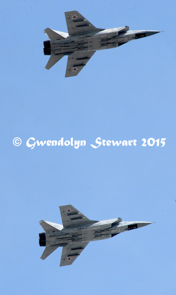 Russian Planes in the Sky for 'Victory! 70 Years' Parade in Moscow, Photographed by Gwendolyn Stewart ©2015; All Rights Reserved