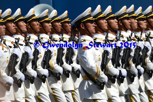 The People's Liberation Army Marches in Review in Moscow