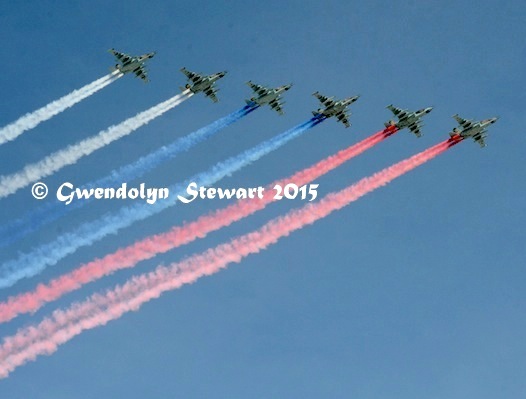 Russian Planes Rehearsing for the 70th Victory Anniversary Celebrations, Photographed by Gwendolyn Stewart c. 2015; All Rights Reserved