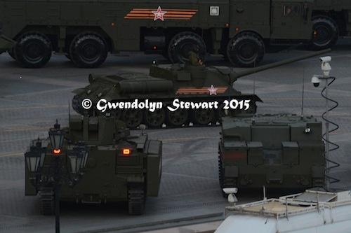 Russian Tanks In Night Rehearsal, Photographed by Gwendolyn Stewart, c. 2015; All Rights 
Reserved