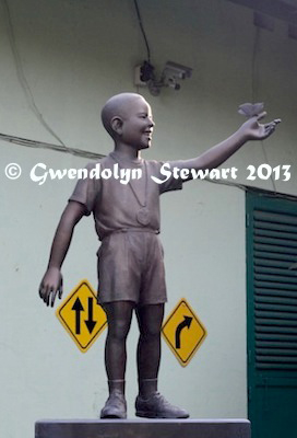 Statue 
of the Boy Barack Obama (Barry Sutoro), Jakarta, Indonesia, Photographed 
by Gwendolyn Stewart c. 2013; All Rights Reserved