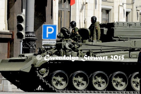 Russian Tank in the Street For 'Victory! 70 Years' Dress Rehearsal, Photographed by Gwendolyn Stewart, c. 2015; All Rights Reserved