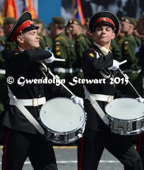 Two Drummers Drumming in 70th Anniversary Parade, Photographed by Gwendolyn Stewart, c. 2015; All Rights Reserved