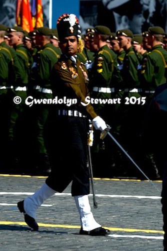 Indian Grenadier Marches in the 70th Anniversary Parade, Photographed by Gwendolyn Stewart, c. 2015; All Rights Reserved