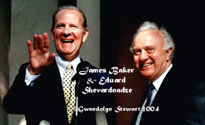 Photograph of JAMES A. BAKER III & EDUARD 
SHEVARDNADZE by GWENDOLYN STEWART c. 2014.  All Rights Reserved