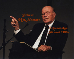 Photograph of 
Robert McNamara at the JFK Library, by Gwendolyn Stewart, c. 2009; All Rights 
Reserved