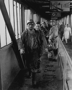 SHIFT CHANGE IN A 
KATOWICE COAL MINE, POLAND, 1981, Photographed by Gwendolyn Stewart, c. 2009; 
All Rights Reserved