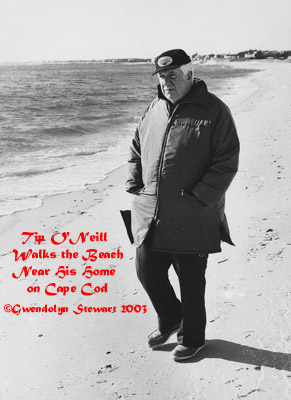 Photograph of Tip O'Neill Walking the Beach Near 
His Home on Cape Cod, by Gwendolyn Stewart 2014